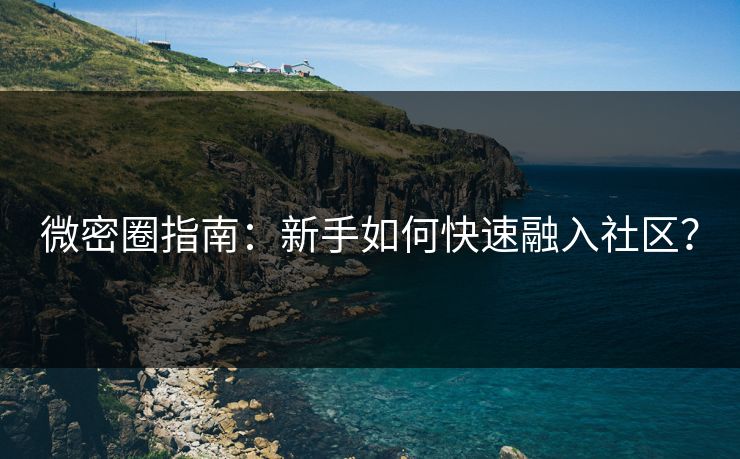 微密圈指南：新手如何快速融入社区？