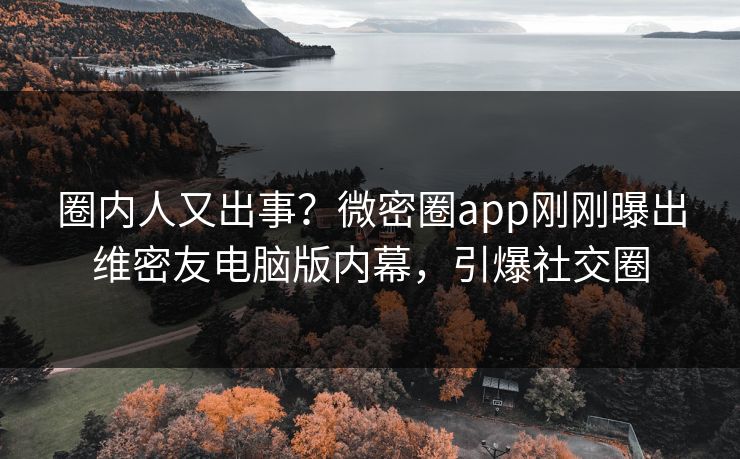 圈内人又出事？微密圈app刚刚曝出维密友电脑版内幕，引爆社交圈