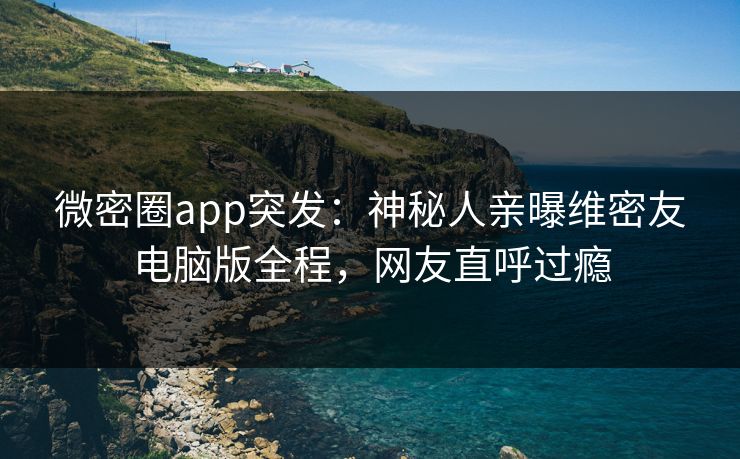 微密圈app突发：神秘人亲曝维密友电脑版全程，网友直呼过瘾