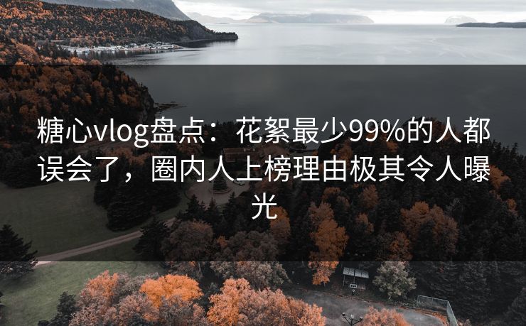 糖心vlog盘点:花絮最少99%的人都误会了,圈内人上榜理由极其令人曝光 糖心vlog盘点:花絮最少99%的人都误会了,圈内人上榜理由极其令人曝光