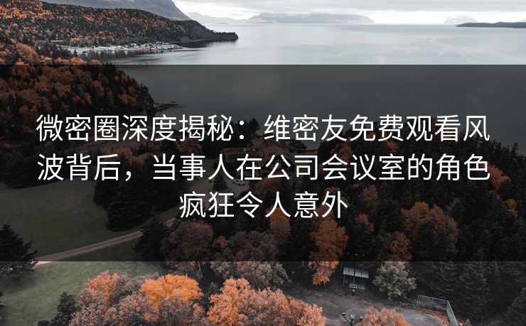 微密圈深度揭秘：维密友免费观看风波背后，当事人在公司会议室的角色疯狂令人意外